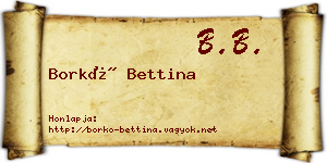 Borkó Bettina névjegykártya